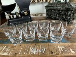 Set 10 Cristal Sevres France Mila Double Old Fashioned Glasses Signed XLNT HTF