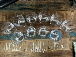 Set 10 Cristal Sevres France Mila Double Old Fashioned Glasses Signed XLNT HTF