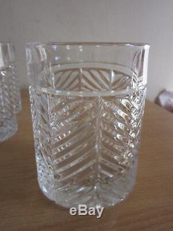 Set 10 Ralph Lauren Herringbone Dbl Double Old fashioned Hi Ball crystal glasses