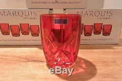 Set 12 RED Waterford Marquis Brookside DOF Double Old Fashioned Glasses NEW