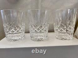 Set 2 Vintage Rare IRISH Waterford LISMORE Double Old Fashioned Crystal Glasses