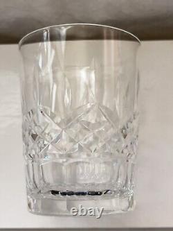Set 2 Vintage Rare IRISH Waterford LISMORE Double Old Fashioned Crystal Glasses