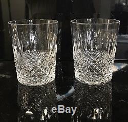 Set 2 Waterford Crystal Colleen Double Old Fashioned Tumblers Whiskey Glasses