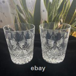 Set 2 Waterford Crystal Millennium Peace Whiskey Double Old Fashioned Glasses