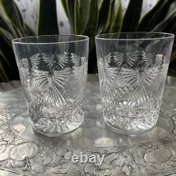 Set 2 Waterford Crystal Millennium Peace Whiskey Double Old Fashioned Glasses