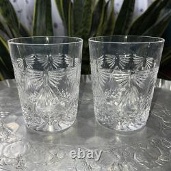 Set 2 Waterford Crystal Millennium Peace Whiskey Double Old Fashioned Glasses