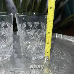 Set 2 Waterford Crystal Millennium Peace Whiskey Double Old Fashioned Glasses