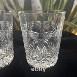 Set 2 Waterford Crystal Millennium Peace Whiskey Double Old Fashioned Glasses