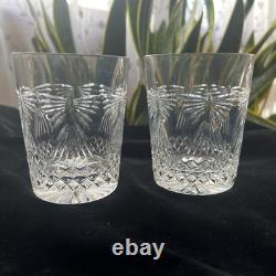 Set 2 Waterford Crystal Millennium Peace Whiskey Double Old Fashioned Glasses