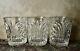 Set 3 Brilliant Cut Pineapple Lead Crystal Double Old Fashioned Whiskey Glasses