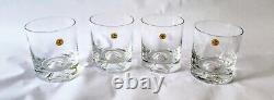 Set 4 DANSK PYRAMID Crystal Glass Double Old Fashion Scandinavian Modern NIB NOS