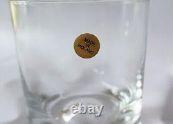 Set 4 DANSK PYRAMID Crystal Glass Double Old Fashion Scandinavian Modern NIB NOS