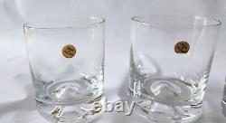 Set 4 DANSK PYRAMID Crystal Glass Double Old Fashion Scandinavian Modern NIB NOS