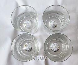 Set 4 DANSK PYRAMID Crystal Glass Double Old Fashion Scandinavian Modern NIB NOS