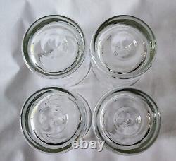 Set 4 DANSK PYRAMID Crystal Glass Double Old Fashion Scandinavian Modern NIB NOS