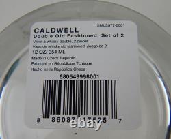 Set 4 RALPH LAUREN Crystal CALDWELL Whiskey Double Old Fashioned Glasses with Box