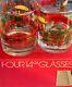 Set 4 VTG MCM Georges Briard 14oz Double Old Fashioned Holiday Glasses Barware