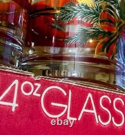 Set 4 VTG MCM Georges Briard 14oz Double Old Fashioned Holiday Glasses Barware