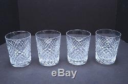 Set 4 VTG Waterford Crystal Alana Double Old Fashioned Tumbler 4-3/8 DOF glasses