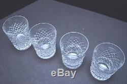 Set 4 VTG Waterford Crystal Alana Double Old Fashioned Tumbler 4-3/8 DOF glasses