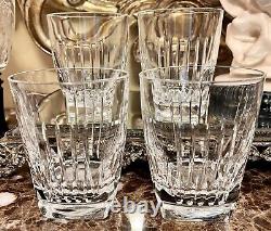 Set 4 Vintage Waterford Clarion Double Old Fashioned Crystal Glasses 4 1/2 In