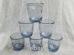 Set 6 Noritake Sweet Swirl Light Blue 4 Double Old Fashioned Tumblers Glasses