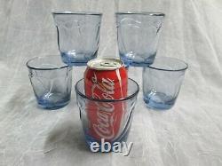 Set 6 Noritake Sweet Swirl Light Blue 4 Double Old Fashioned Tumblers Glasses