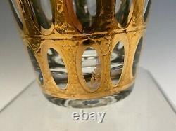 Set 8 MCM Culver PISA Double Old Fashioned Low Ball Glasses Signed 22K