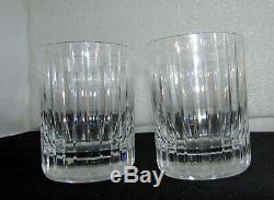 Set Of 2 Baccarat Crystal Harmonie #2 Double Old Fashioned Tumblers Large 4 1/8