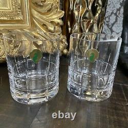 Set Of 2 NEW WATERFORD CLUIN Cut Lead Crystal Double Old Fashioned Glasses