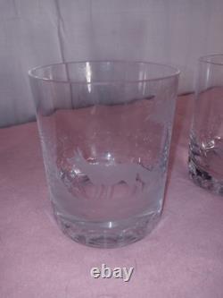 Set Of 2 Queen Lace Crystal American Wildlife FOX 12oz Double Old Fashioned 4