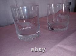 Set Of 2 Queen Lace Crystal American Wildlife FOX 12oz Double Old Fashioned 4