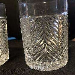 Set Of 2 Ralph Lauren Crystal Herringbone Double Old Fashioned Whiskey Glass