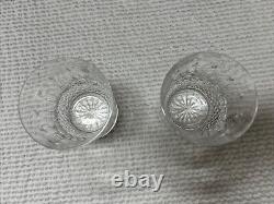 Set Of 2 Waterford Crystal Happy Birthday Double Old Fashioned Glasses No Box