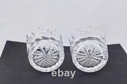 Set Of 2 Waterford Crystal Lismore 4-3/8 Double Old Fashioned Glasses Mint