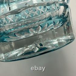 Set Of 2 Waterford Crystal Lismore Aqua Double Old Fashioned Glasses Htf