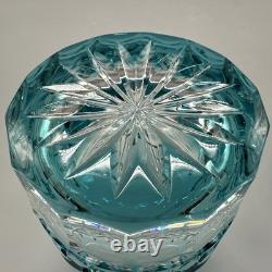 Set Of 2 Waterford Crystal Lismore Aqua Double Old Fashioned Glasses Htf