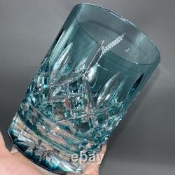 Set Of 2 Waterford Crystal Lismore Aqua Double Old Fashioned Glasses Htf
