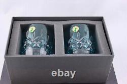 Set Of 2 Waterford Crystal Lismore Aqua Double Old Fashioned Glasses Nib