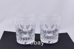 Set Of 2 Waterford Crystal Millennium Peace Double Old Fashioned Glasses Mint