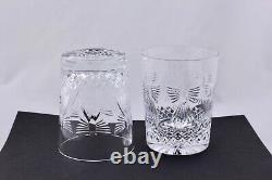 Set Of 2 Waterford Crystal Millennium Peace Double Old Fashioned Glasses Mint