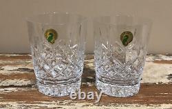 Set Of 2 Waterford LISMORE Double Old Fashioned 12 oz Flat Bottom 4 3/8 Glasses