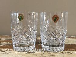 Set Of 2 Waterford LISMORE Double Old Fashioned 12 oz Flat Bottom 4 3/8 Glasses