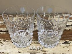Set Of 2 Waterford LISMORE Double Old Fashioned 12 oz Flat Bottom 4 3/8 Glasses