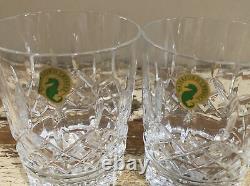 Set Of 2 Waterford LISMORE Double Old Fashioned 12 oz Flat Bottom 4 3/8 Glasses