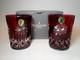 Set Of 2 Waterford Snow Crystals Ruby Red Whiskey Double Old Fashioned Glasses