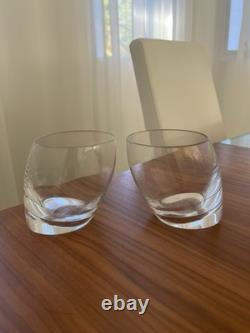 Set Of 2 original Nambe Tilt Double Old Fashioned Drinking Glasses
