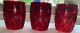 Set Of 3 WATERFORD Marquis BROOKSIDE Double Old Fashioned RED D0F Glasses EUC