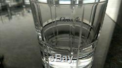Set Of 4 Christofle Double Old Fashioned Glass Scottish Scotch Signed Crystal