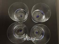 Set Of 4 Intermezzo Double Old Fashioned Glasses With Blue Dot